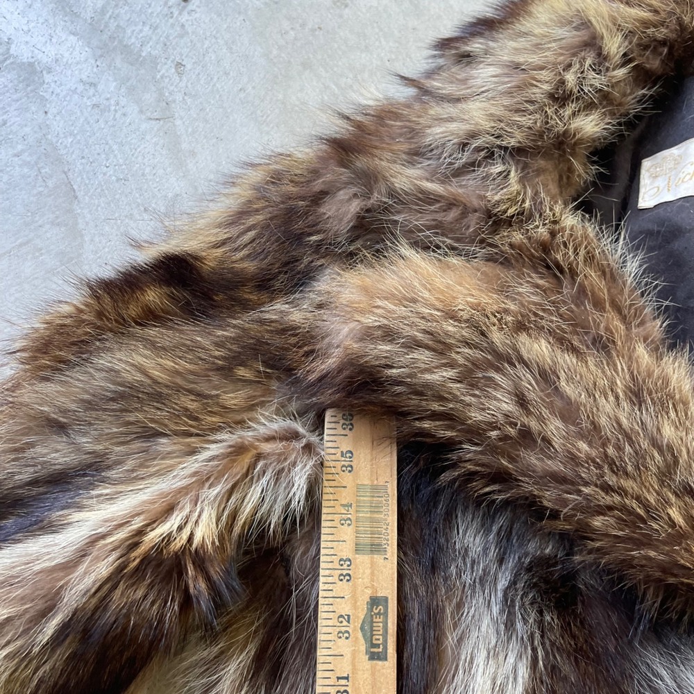 Nicholas Furs New Haven Vintage Raccoon Fur Coat Brown Grey Shawl Collar Lined - Picture 9 of 11